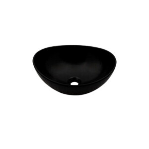 Plieger Scale keramische opbouw waskom ovaal 40.6x32.2x18.2cm zwart 0276179