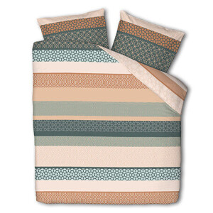 Dekbedovertrek Katoen - Benthe - Tweepersoons (200x200 Cm) - Meerkleurig Katoen - Strepen - Presence - Dekbed-Discounter.nl