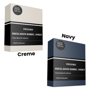 Hoeslaken Katoen Dubbel Jersey 190x200 Cm Navy Ademend Presence - Dekbed-Discounter.nl