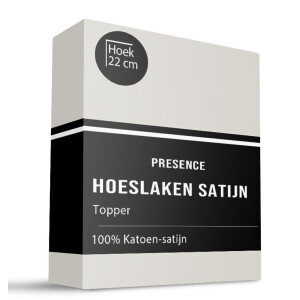 Topper Hoeslaken Katoen Satijn 90x200 Cm Creme Ademend & Zacht Presence - Dekbed-Discounter.nl
