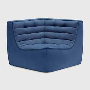 Ethnicraft Modulaire Bank 'N701' 90° Vierkant Hoekelement, kleur Blauw