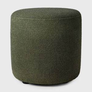 Ethnicraft Poef 'Barrow' 40cm, Structuurstof, kleur Pine Green
