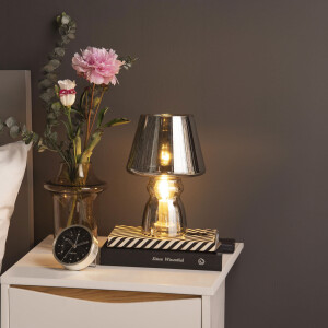 Leitmotiv Tafellamp 'Classic Glass' ø16cm, kleur Chroom