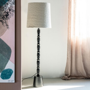 By-Boo Vloerlamp 'Pulse' Bouclé en hout, 159cm hoog