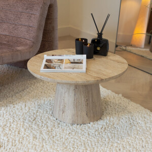 Sohome Ronde Salontafel 'Rachelle' Travertin, 70cm