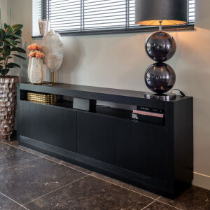 Richmond Dressoir 'Oakura' Eikenhout 240cm, kleur zwart