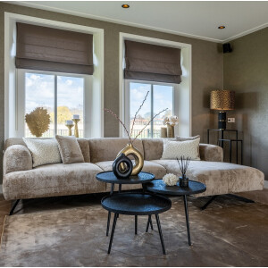 Richmond 3-zits Loungebank 'Donovan' Rechts, Chenille, kleur Taupe