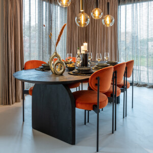 Richmond Eettafel 'Hudson' 200 x 100cm, kleur Zwart