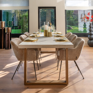 Richmond Eettafel 'Whitebone' Visgraat Eikenhout, 235 x 100cm, kleur Verona Grey