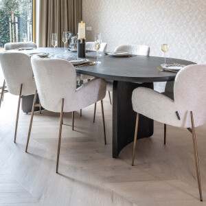 Richmond Ovale Eettafel 'Fairmont' 270 x 100cm, kleur Zwart