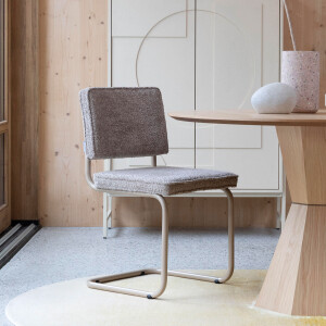 Zuiver Eetkamerstoel 'Ridge' Soft, Bouclé, kleur Beige