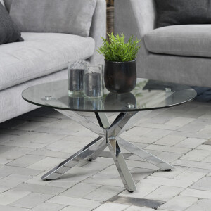 Bendt Ronde Salontafel 'Line' Chroom, 82cm