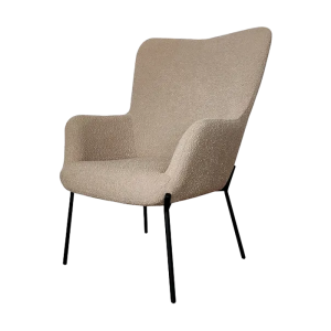 Rosemarie bouclé fauteuil lichtbruin