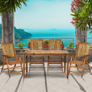 Artistiq Living Tuinset 'Larissa' 4 stoelen + 1 tafel, Acaciahout