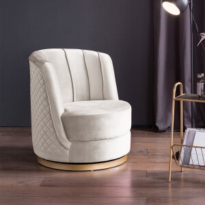 Artistiq Living Draaibare Fauteuil 'Meggie' Velvet, kleur beige