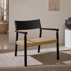 Kave Home Fauteuil 'Yalia' Eikenhout, kleur Zwart