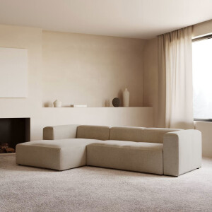 Kave Home Loungebank 'Blok' Links 300cm, kleur Beige