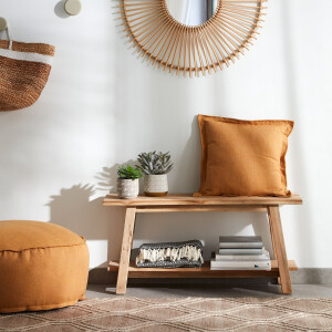 Kave Home Bankje 'Safara' Teakhout, 100cm