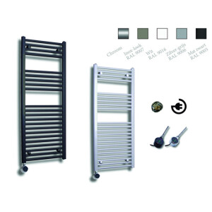 Sanicare Elektrische Design Radiator - 111.8 x 45 cm - 596 Watt - thermostaat chroom linksonder - wit HRLEC 451118/W