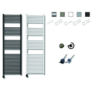 Sanicare Elektrische Design Radiator - 172 x 45 cm - 920 Watt - thermostaat chroom linksonder - chroom HRLEC 451720/C