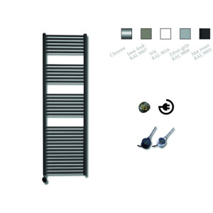 Sanicare Elektrische Design Radiator - 172 x 45 cm - 920 Watt - thermostaat chroom linksonder - mat zwart HRLEC 451720/A