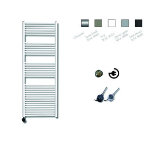 Sanicare Elektrische Design Radiator - 172 x 60 cm - 1127 Watt - thermostaat chroom linksonder - wit HRLEC 601720/W