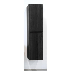 Saniclass Holz Hoge Kast - 160cm - 2 deuren - greeploos - zwartbruin SW773966
