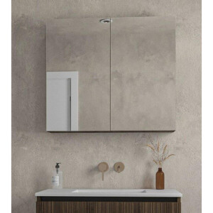 Saniclass Holz Spiegelkast - 80x70cm - donker eiken SW773980