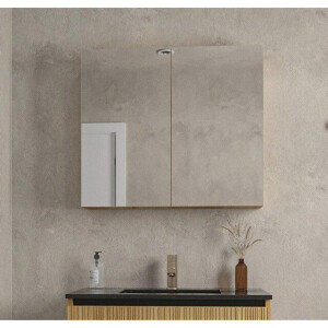 Saniclass Holz Spiegelkast - 80x70cm - eiken SW773979
