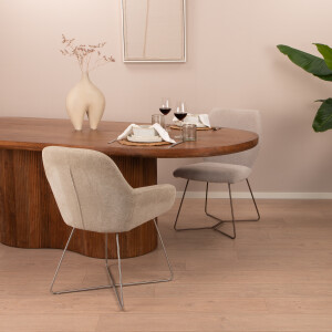 Livingfurn Ovale Eettafel 'Sevilla' Mangohout, 250 x 110cm