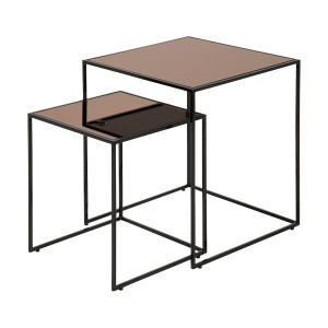 Set van 2 bijzettafels Nina glas | Nolon