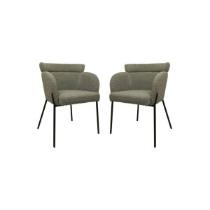 Set van 2 eetkamerstoelen Luca teddystof | HSM Collection