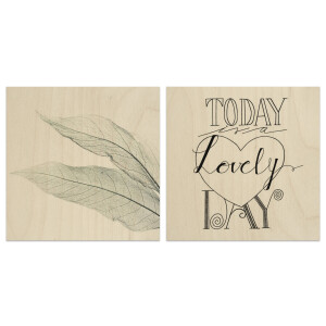 Set van 2 houtprints Today en Light Leaf | Orangewallz
