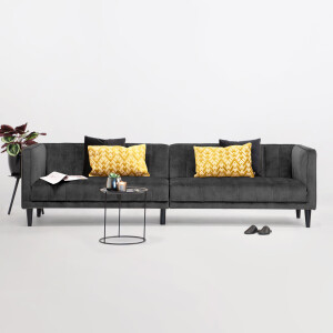 Sohome 5-zits Bank 'Alison' Velvet, kleur antraciet
