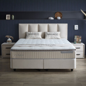 Boxspring Met Opbergruimte Birdybedd Beige 160x200 Cm Nasa Direct Leverbaar & 7 Comfortzones & Stevig & Hoge Instap Dekbed Discounter -