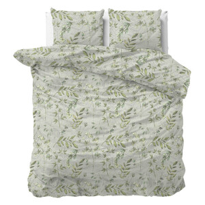 Dekbedovertrek Edona - Eenpersoons (140x200 Cm) - Groen Polyester-katoen - - Sleeptime Elegance - Dekbed-Discounter.nl