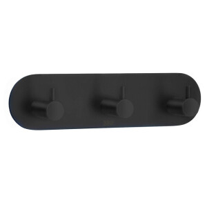 Smedbo Beslagsboden Handdoekhouder - 19x4.8x3cm - zelfklevend - RVS Mat Zwart BB1103