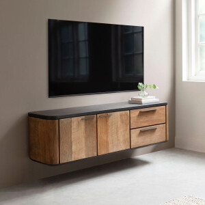 DTP Home Hangend TV-meubel 'Soho' Teakhout en betonlook, 150cm