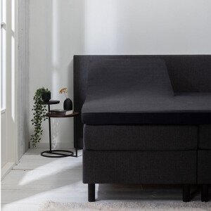 Splittopper Hoeslaken - Luna Stretch - 2-PACK - Antraciet - 160x200cm - Antraciet - Luna Bedding - Dekbed-Discounter.nl