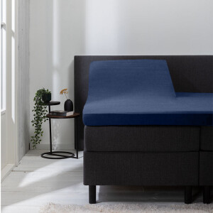 Splittopper Hoeslaken - Luna Stretch - 2-PACK - Navy - 140x200cm - Blauw - Luna Bedding - Dekbed-Discounter.nl