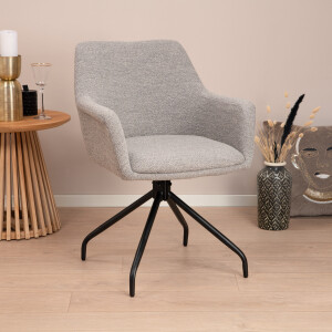 Sohome Draaibare Eetkamerstoel 'Lori' Bouclé, kleur Staalgrijs