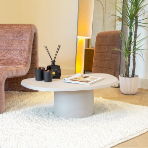 By-Boo Salontafel 'Sten' organisch 89 x 59cm, kleur Beige