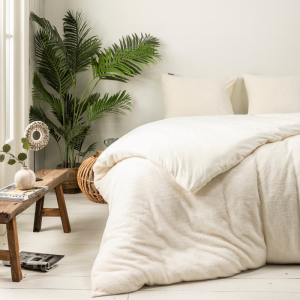 Teddy Dekbedovertrek + Hoeslaken - Off White - Dekbed-Discounter.nl