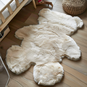 Kinder Vloerkleed Comfy Teddy - Crème 115x80cm - Polypropyleen - Dekbed-Discounter.nl