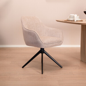 Sohome Draaibare Eetkamerstoel 'Toby' Stof met handgreep, kleur Beige