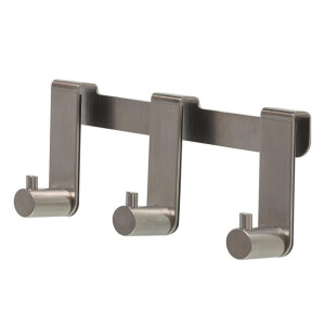 Tiger Rhino Handdoekhaak - voor glaswand - 6-8mm - 3 haken - RVS geborsteld 1118230942
