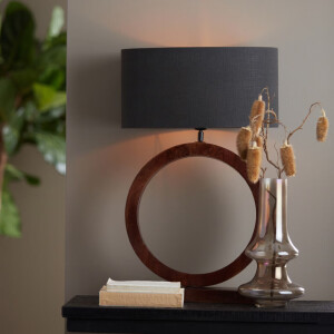 Light & Living Tafellamp 'Tinar' Mangohout, 55cm, kleur Bruin (excl. kap)