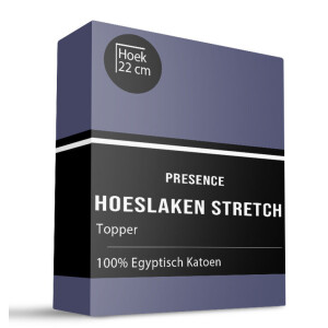 Topper Hoeslaken Egyptisch Katoen Stretch 90x200 20 Cm Marine Zacht & Verkoelend Presence - Dekbed-Discounter.nl