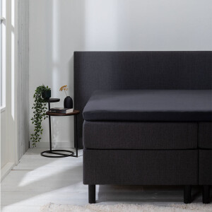 Topper Hoeslaken - Luna Stretch - 2-PACK - 80x200cm - Antraciet - Luna Bedding - Dekbed-Discounter.nl