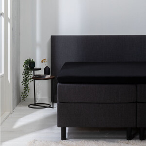 Topper Hoeslaken - Luna Stretch - 2-PACK - 80x200cm - Zwart - Luna Bedding - Dekbed-Discounter.nl